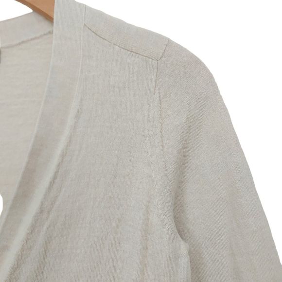 Banana Republic Womens Merino Wool Sweater Large Beige Button Up Knit V-Neck - Picture 5 of 12